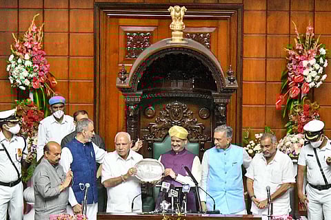 A picture from the joint session by Lok Sabha Speaker