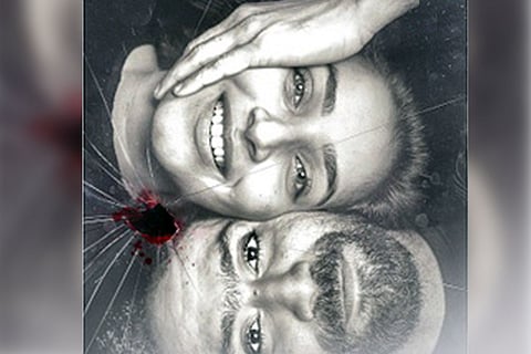 Rajisha Vijayan and Shine Tom Chacko photograph from Love with their faces against each other