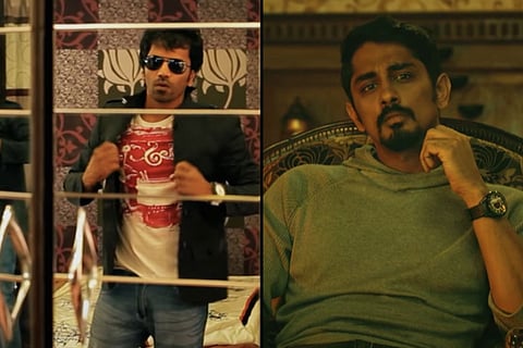 Screengrab from trailer of Lucia on the left and screengrab from Aval trailer on the right.
