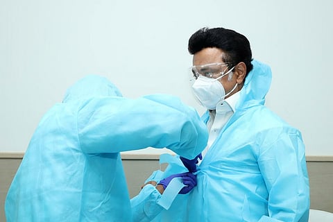 Tamil Nadu CM Stalin in PPE kit