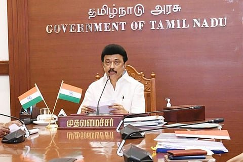 CM Stalin speaking during a press conference