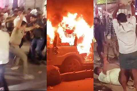 A collage of photos from the violence that erupted in Macherla in Andhra