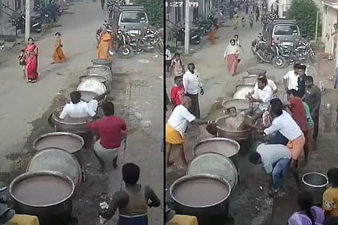 Visuals of the man in the porridge death