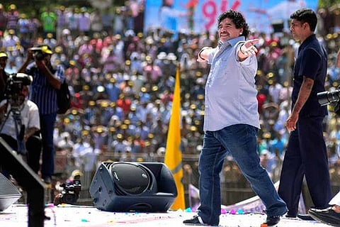 Diego Maradona visiting Kerala in 2012