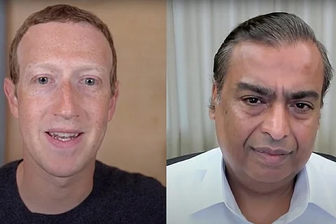 Mark Zuckerberg and Mukesh Ambani