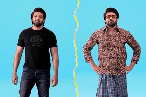 Images from Instagram reel posted as part of digital promotions of Arya's Sarpatta Parambarai
