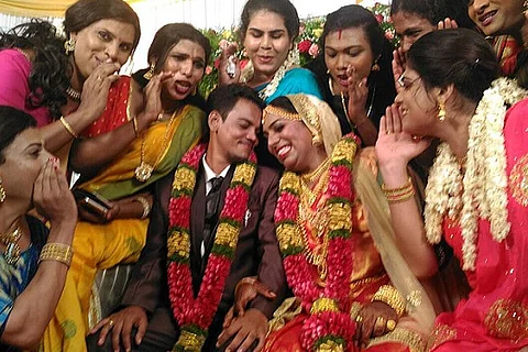 Marriage ceremony of Ishan and Surya, a trans couple from Kerala