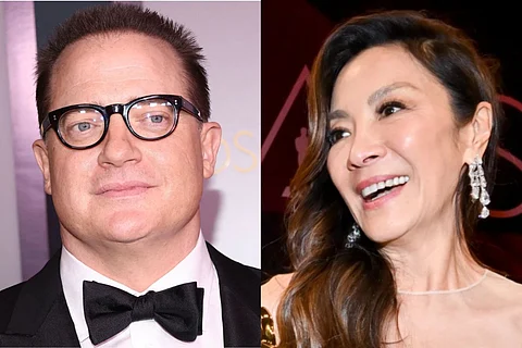 Actors Brendan Fraser and Michelle Yeoh