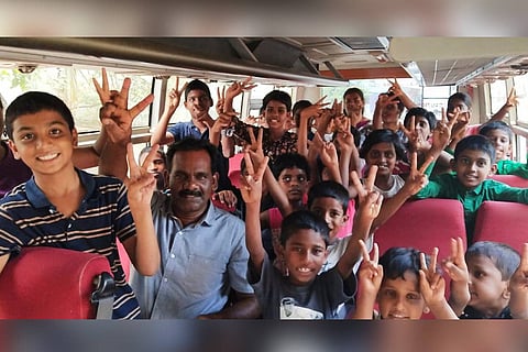 Shivaji with 23 kids of Miracle Manna Children's Home