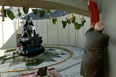 Prime Minister Narendra Modi unveils the statue of Shri Adi Shankaracharya at Kedarnath