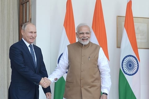 Vladimir Putin and Narendra Modi