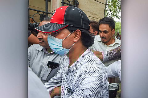 Mohammed Zubair being presented in front of a court in Delhi