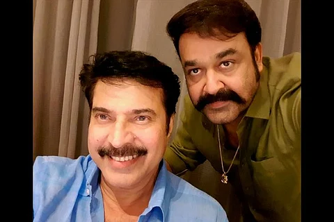 Mohanlal makes surprise visit to film launch of Mammootty’s ‘Ganagandharvan’