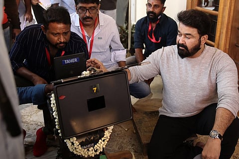 Mohanlal on the sets
