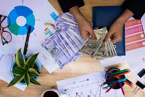 Girl counting money