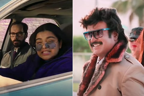 Screengrab from Ms Marvel (L) and Rajinikanth in Oh Nanba song from Lingaa (R)