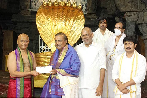 Mukesh Ambani donates Rs 1.5 cr to Tirumala temple