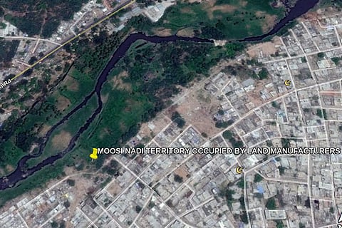 Satellite pictures show Hyderabad’s Musi River being encroached