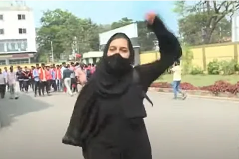 Muskan in a burqa