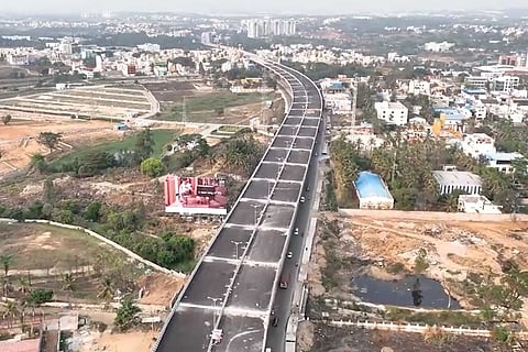 Ariel view of the upcoming Bengaluru-Mysuru highway