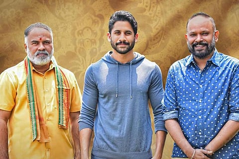 Producer Srinivasaa Chitturi, actor Naga Chaitanya and filmmaker Venkat Prabhu