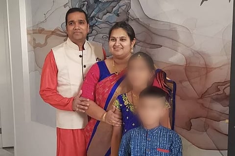 File image of the Telugu couple who was killed in the accident with their children