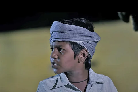 Naga Vishal as Kutty in the movie 'KD Engira Karuppudurai'.