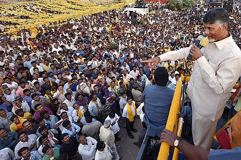 Telangana polls: TDP chief Naidu returns to Cyberabad, campaigns for People's Front