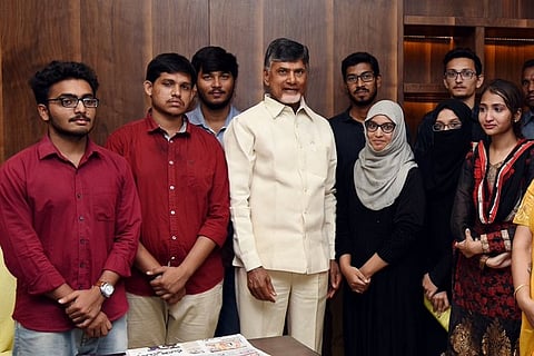 Andhra CM Naidu meets Fathima medical college students, assures help