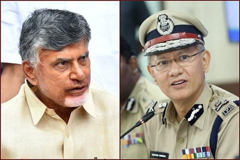 TDP chief Chandrababu Naidu and Andhra Pradesh DGP Gautam Sawang