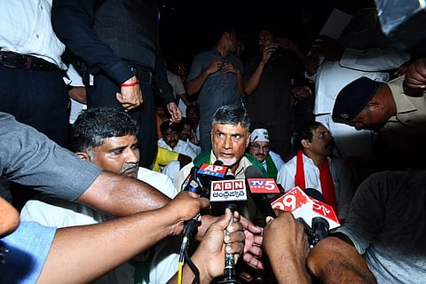 Andhra capital row: Chandrababu Naidu detained in Vijayawada amid high drama