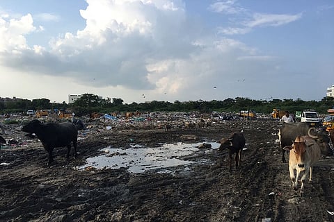 Irked citizens in Hyderabad’s Nallagandla area protest, as GHMC converts park to garbage site
