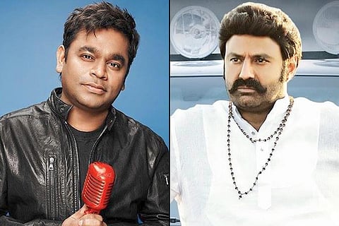 Music composer AR Rahman on the left and actor Nandamuri Balakrishna on the right.
