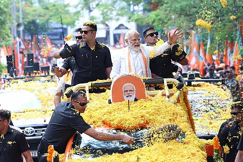 Narendra Modi at an election rally in Bengaluru