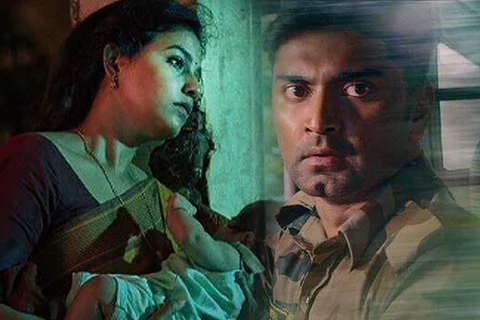 Actor Anjali on the left and Atharvaa on the right.
