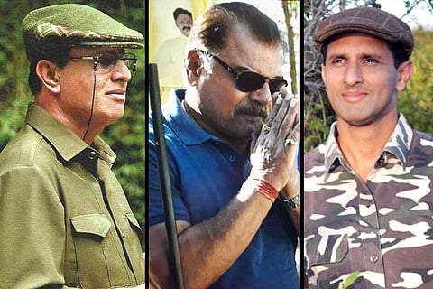 A collage of the Hyderabad shooters and the character in the film