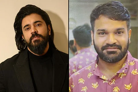 Actor Nivin Pauly on the left and director Anuraj Manohar on the right