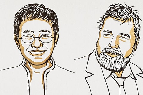 Maria Ressa and Dmitry Muratov, winners of Nobel Peace Prize 2021