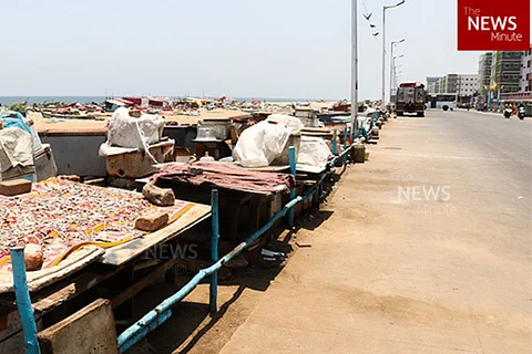 Chennai Marina loop road fishers temporarily given designated area to sell fish