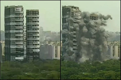 Noida Supertech twin towers demolished