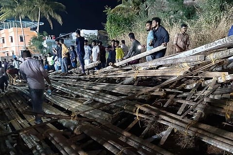 Makeshift football gallery in Palakkad collapses before match, 50 injured