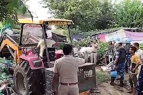 A demolition drive in Nuh