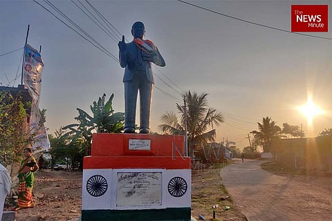 Dr BR Ambedkar statue in Dalit colony