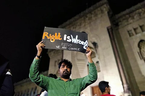 Huge student protest in Hyderabad's Osmania University against CAA, NRC