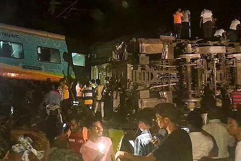 Image from train accident site in Odisha