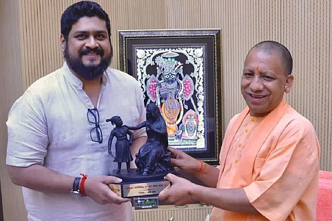 Director Om Raut meets UP CM Yogi Adityanath