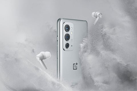 The new OnePlus 9RT smartphone in Nano Silver colour