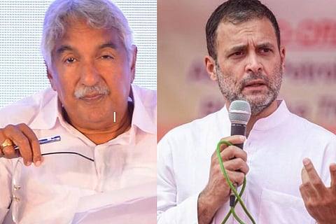 Collage of Oommen Chandy and Rahul Gandhi
