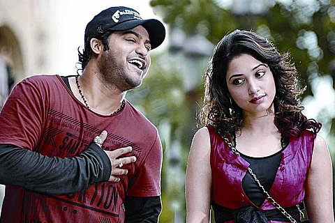 A still from Tamannaah and Jr NTR's 'Oosaravelli'