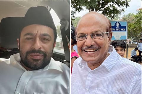 A collage of PK Kunhalikutty and Moyin Shihab Thangal of the IUML